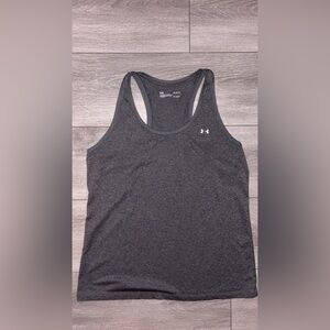 Under Armour Women’s Size Large Gray Athletic Tank Top Loose Heatgear EUC